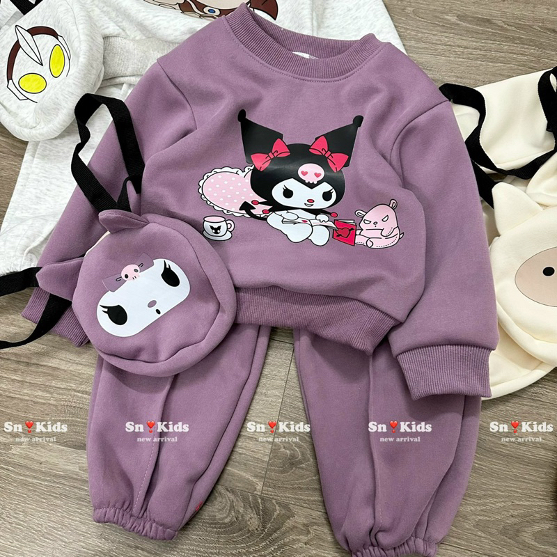 Bộ hoạt hình nhiều mẫu kèm túi đeo cho bé