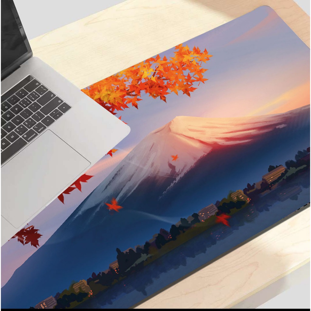 Tấm Lót Chuột Phong Cảnh Núi Phú Sĩ Nhiều Mẫu Size  Lớn 90*30cm