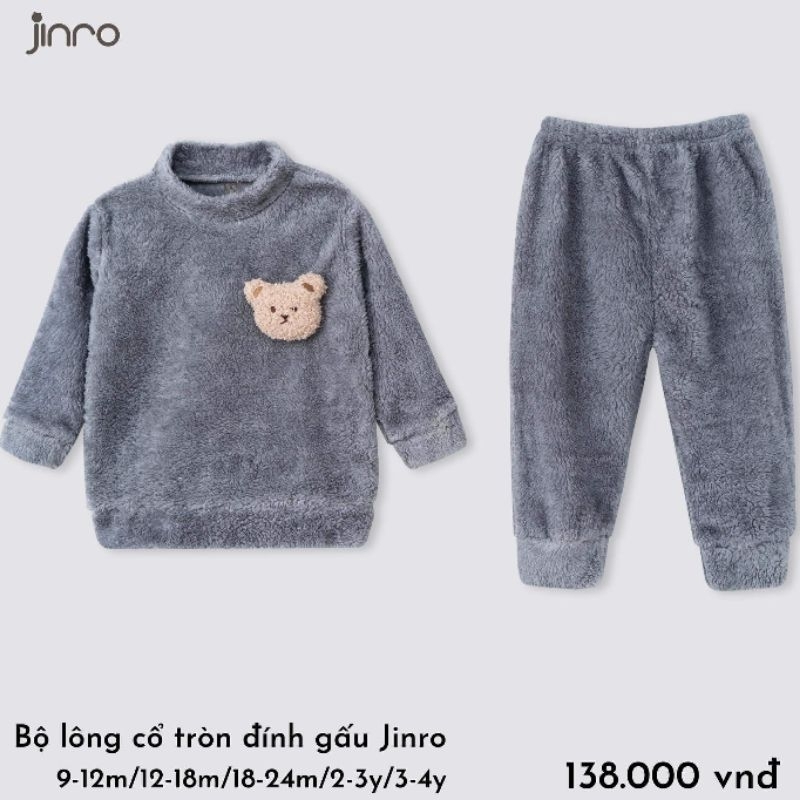 Bộ quần áo lông Jinro cho bé trai,bé gái