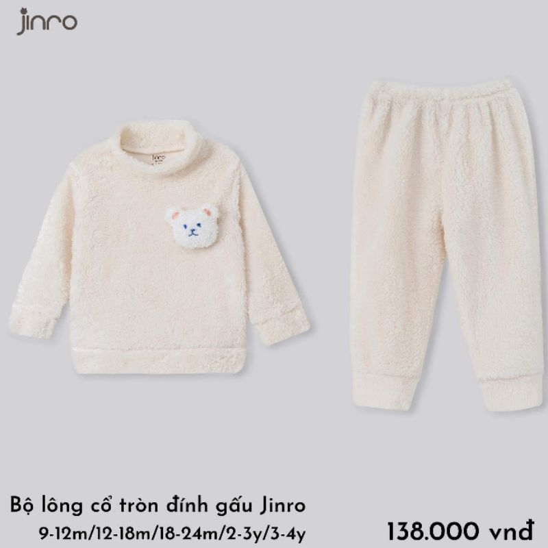 Bộ quần áo lông Jinro cho bé trai,bé gái