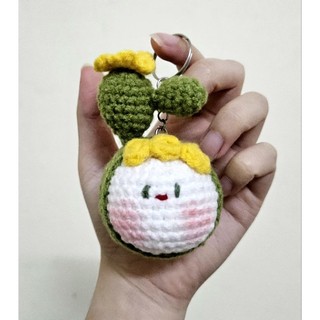 Móc khóa Mochi xương rồng bằng len handmade