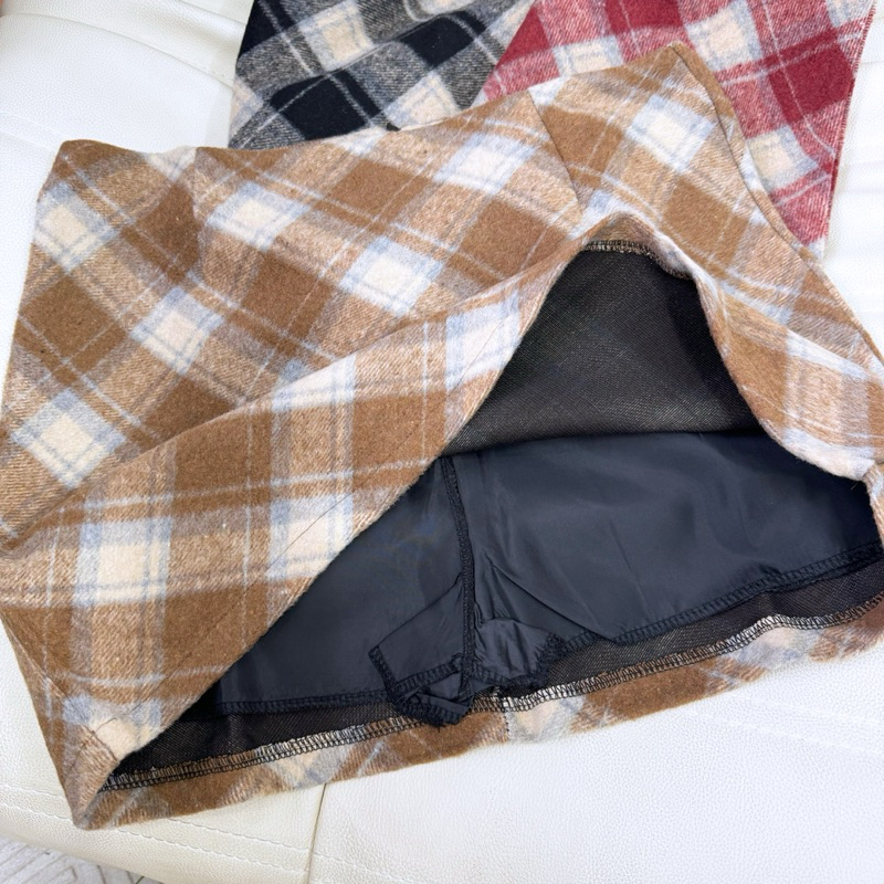 OOTD BIGSIZE | Chân váy dạ kẻ caro ngắn dáng A Quảng Châu