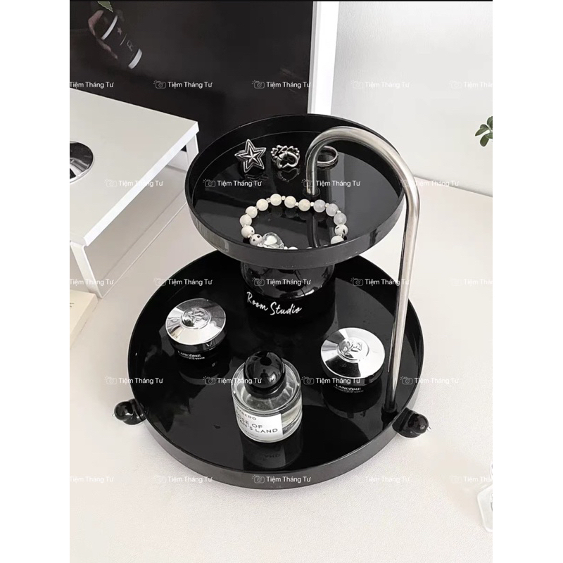 Khay Kệ 2 Tầng Để Bàn Đựng Mỹ Phẩm, Nước Hoa, Thìa Khoá, Đồ Trang Trí Phòng