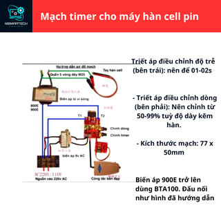 Mạch timer cho máy hàn cell pin.BTA 41-BTA100( Bản chuẩn 2 ic)