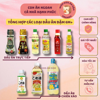 [Date T5-T12/2026] Tổng Hợp Các Loại Dầu Ăn Dặm, Dầu Óc Chó, Dầu Olive, Dầu Mè, Dầu Gấc Cho Bé 6M+