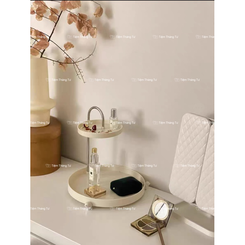 Khay Kệ 2 Tầng Để Bàn Đựng Mỹ Phẩm, Nước Hoa, Thìa Khoá, Đồ Trang Trí Phòng