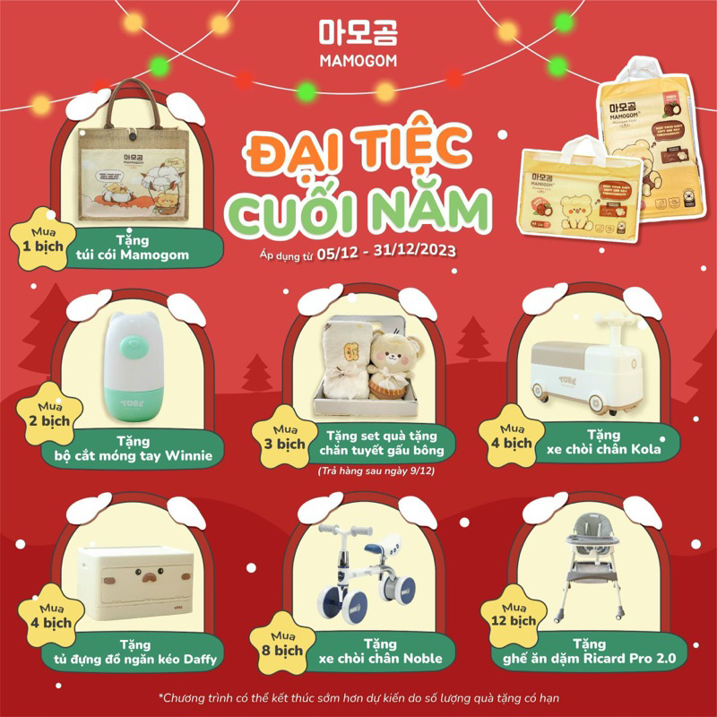 (Tặng khăn ướt/chậu gấp gọn Honper/yếm silicon Honper/túi cói Mamogom)Bỉm Mamogom Premium đủ size S/M/L/XL/XXL