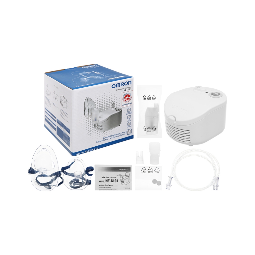 Máy Xông Mũi Họng , Khí Dung Omron NE-C101 | Hỗ Trợ Điều Trị Các Bệnh Về Đường Hô Hấp - Bảo Hành 24 Tháng