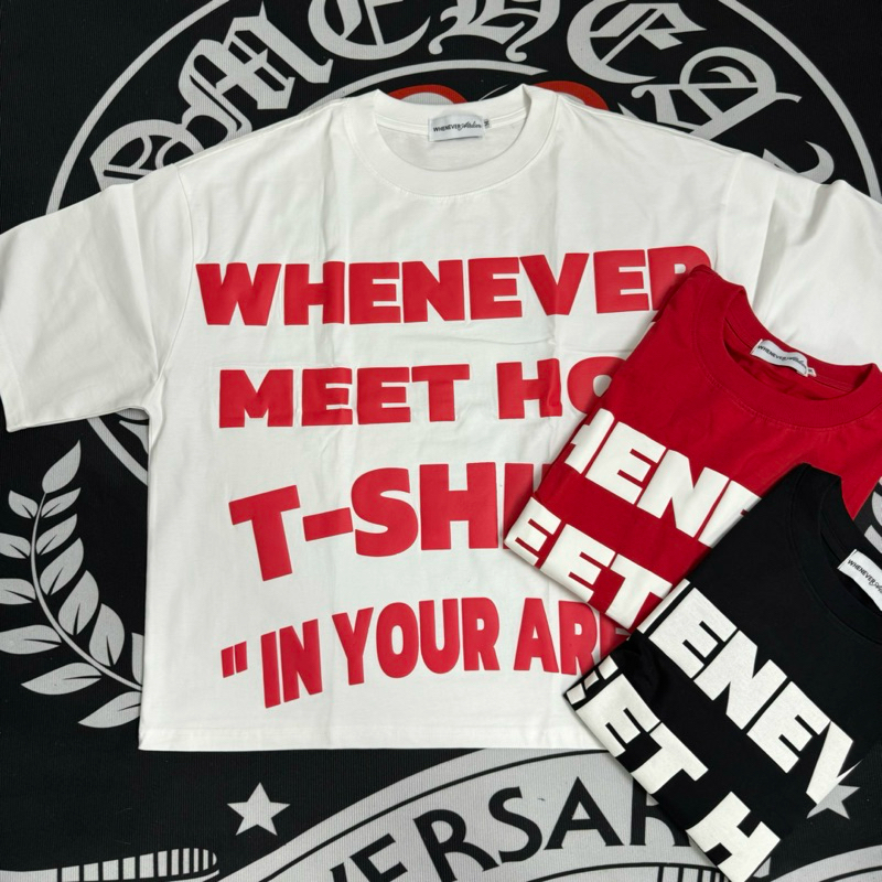 Áo thun boxy Whenever in nổi 3D , vải cotton không xù lông , giặt máy được ở nhiệt độ cao