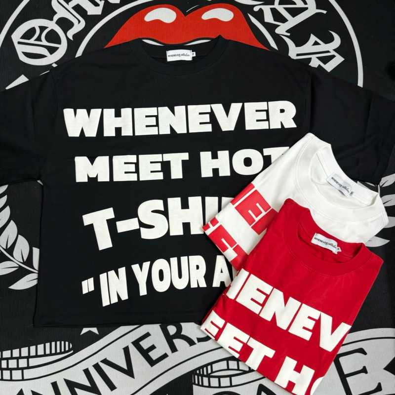 Áo thun boxy Whenever in nổi 3D , vải cotton không xù lông , giặt máy được ở nhiệt độ cao
