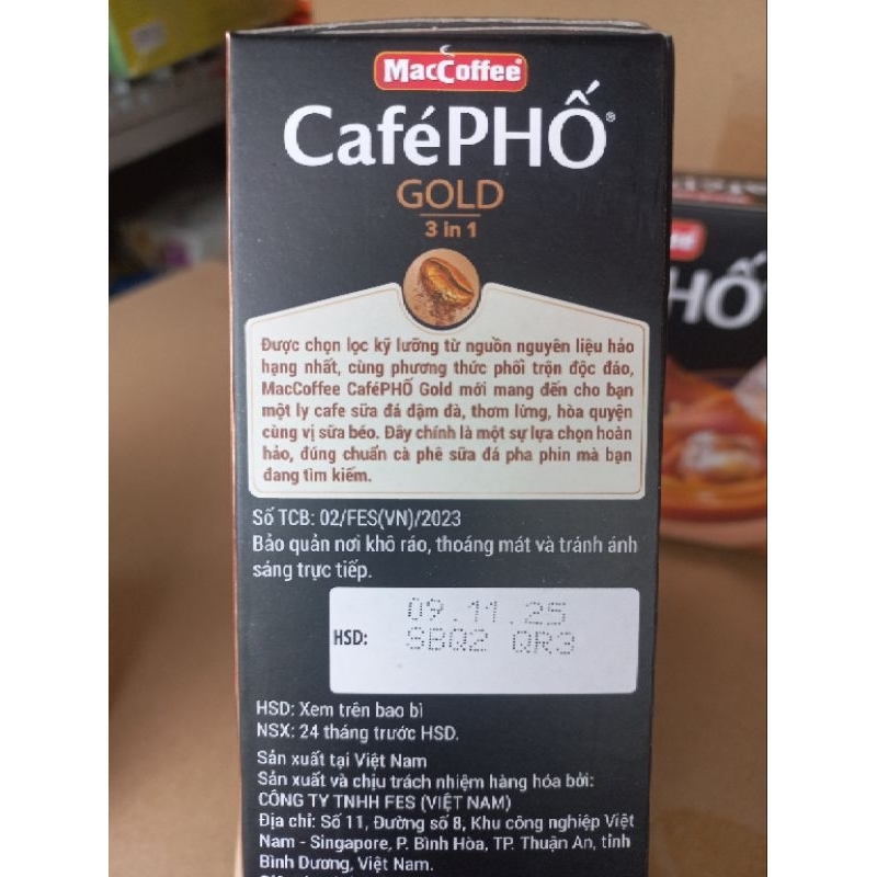 Cà Phê sữa MacCoffee Cafe Phố Gold 3in1 290g