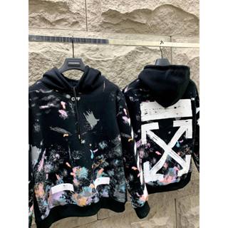 Áo Hoodie Off White Nam Nữ In Hoạ Tiết Vẩy Sơn Loang Siêu Đẹp - Áo Hoodie Off In Logo Lưng Cực Nét