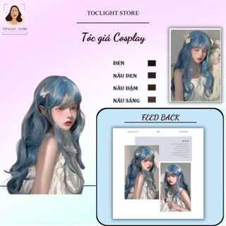Bộ tóc giả nữ nguyên đầu Hàn Quốc màu Xanh Cosplay cực chất- Tóc giả quay video sống ảo 252042