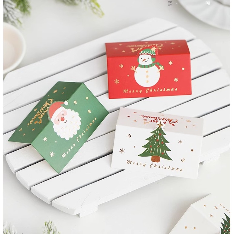 Set 10 túi đựng bánh quy họa tiết giáng sinh