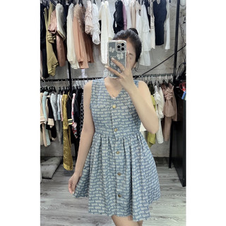 Thanh lý quần áo 2hand, pass đầm jean in chữ