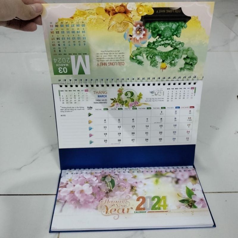 Lịch để bàn note 52 tuần 2024 KIM LONG HƯNG THỊNH