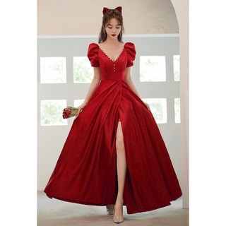 Đầm váy noel đầm giáng sinh đầm đám cưới dự tiệc phối hạt trai size M,L,XL