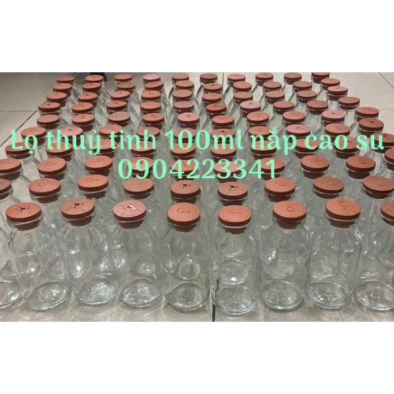 Có sẵn Lọ thuỷ tinh 100ml nút cao su