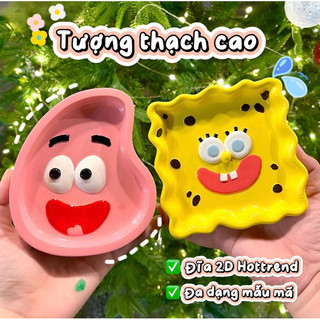 Tô Tượng Thạch Cao Đĩa 2D, Dĩa Đựng Phụ Kiện, Trang Sức Nhân Vật Hoạt Hình ( Không Kèm Màu và cọ)
