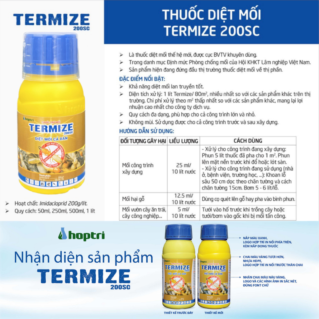 Thuốc diệt mối chúa tận gốc không mùi Hợp Trí Termize 200SC 50ml an toàn