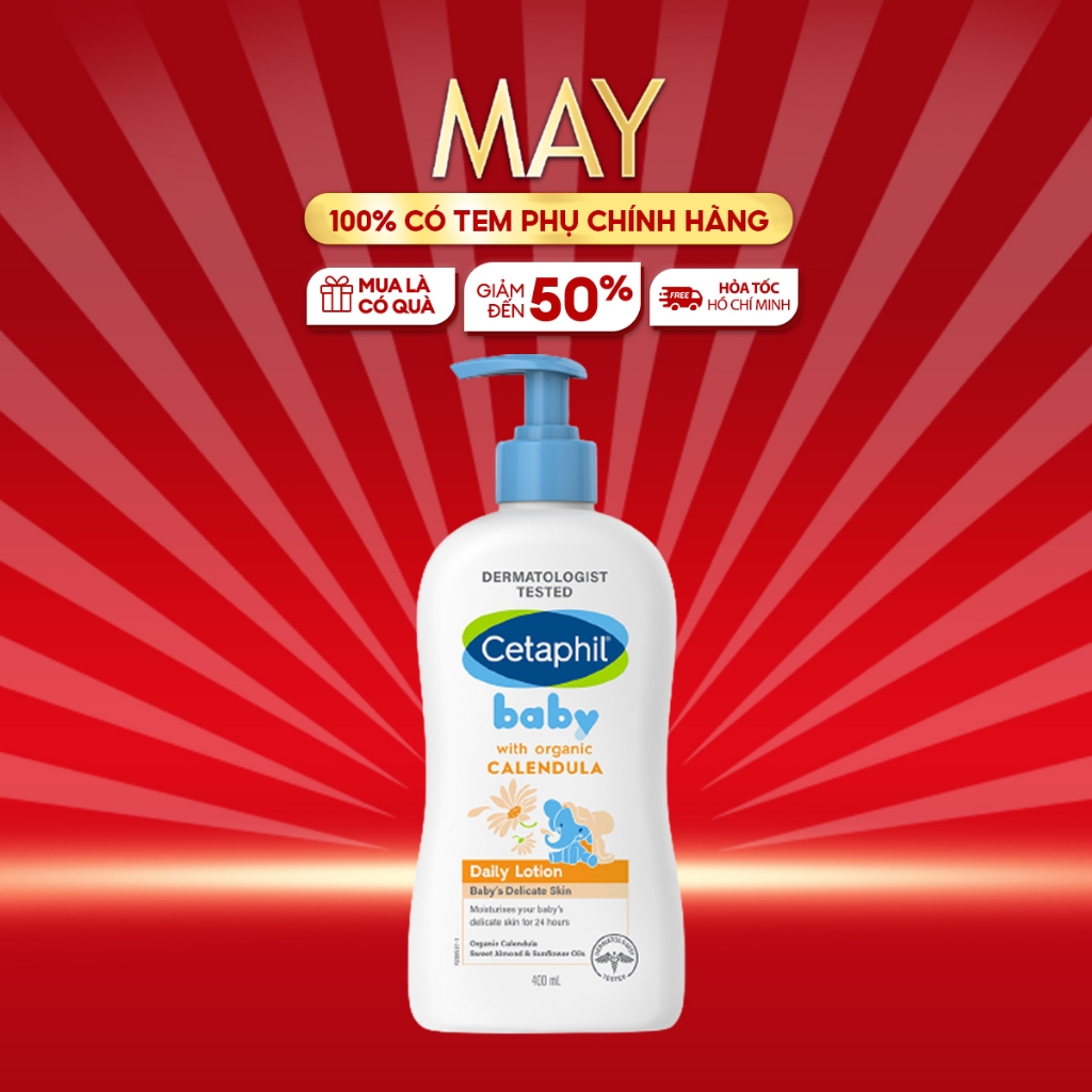 Sữa Dưỡng Ẩm Cetaphil Lotion Baby dịu nhẹ hằng ngày cho bé Daily Lotion with Organic Calendula 400ml