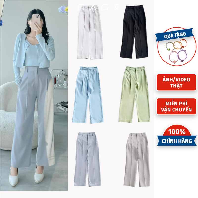 Quần dài tây cơ bản ống suông form đứng xếp 1 ly trước GO4354 GO4316 GO4306 GO4305 GO4339 GO4338
