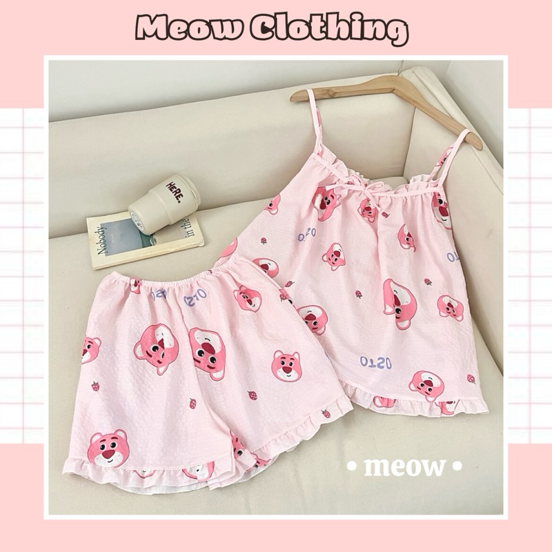 Đồ Mặc Nhà, Bộ Ngủ Nữ 2 Dây / Cánh Tiên Quần Đùi Đũi Xốp Mềm