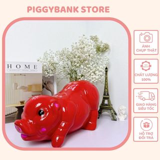 HEO ĐẤT TIẾT KIỆM mẫu Lộc nằm dáng dài size to phong thuỷ tài lộc ống tiết kiệm tiền  - Piggybank Store PS03