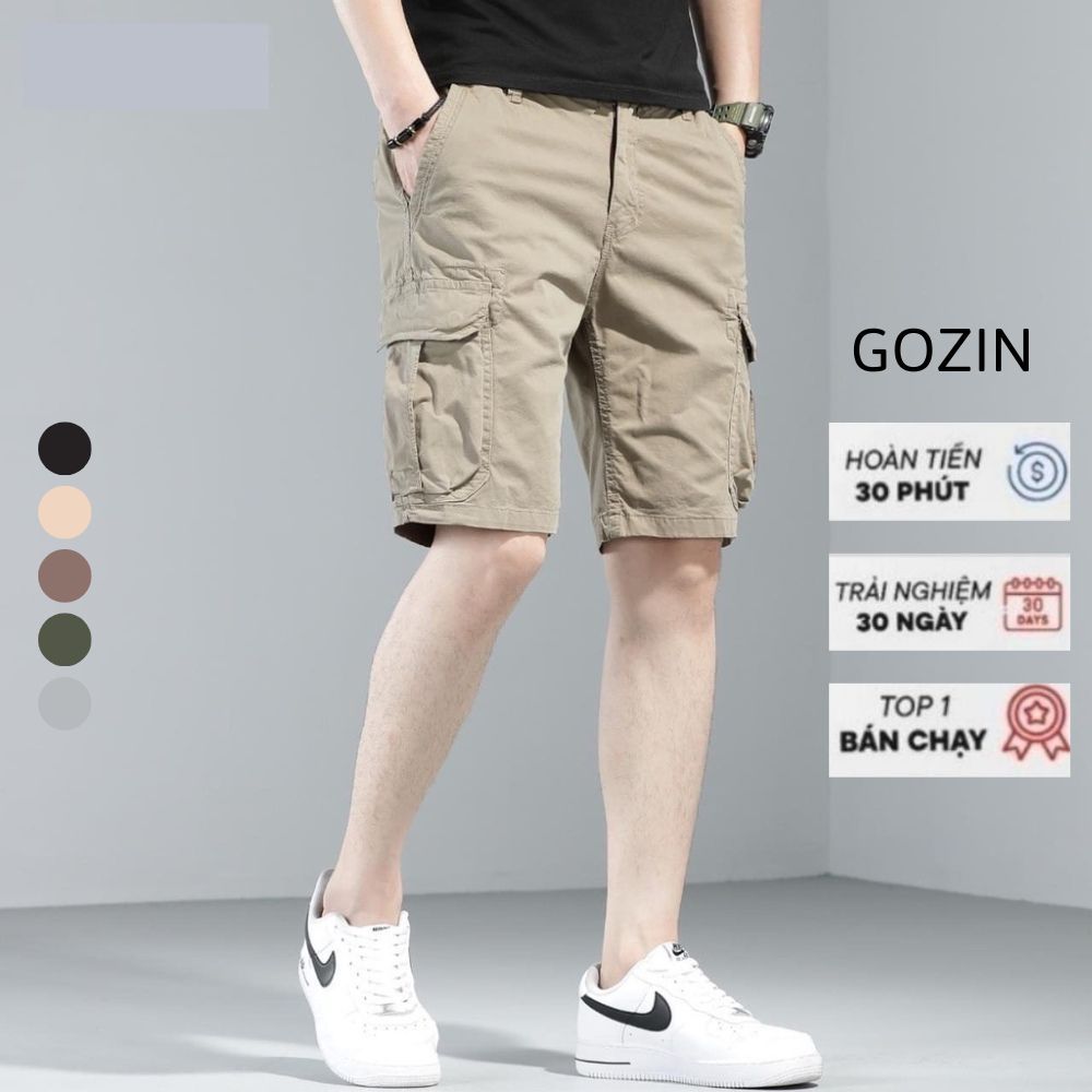 Quần Short Nam Kaki GOZIN.SHOP Chất liệu Kaki co giãn Cao Cấp Dáng Hàn Quốc