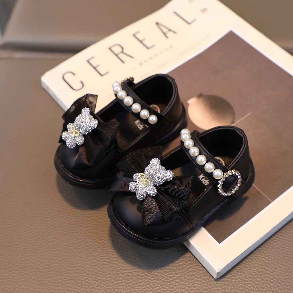 Giày búp bê Nơ Gấu HOT 2024 mã M-9 Quảng Châu cao cấp cho bé gái từ 6 tháng đến 3 tuổi