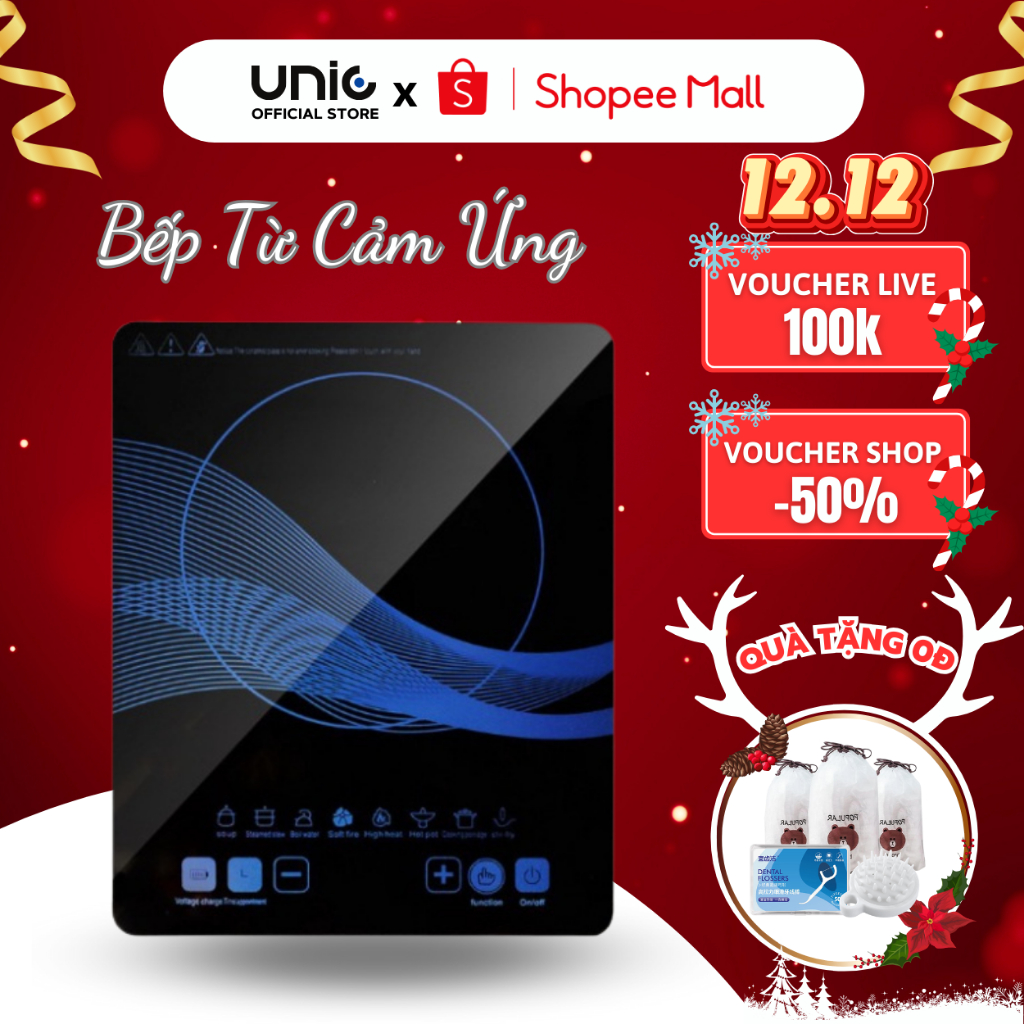Bếp Từ Đơn Cảm Ứng UNIC Công Suất 2200W, Nhiều Chế Độ, Mặt Kính Chịu Lực, Tiết Kiệm Điện Năng An Toàn
