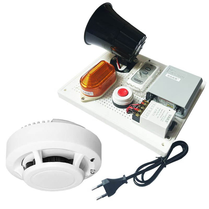 Hệ thống báo khói không dây MR4 - Báo khói, UPS, Loa lớn