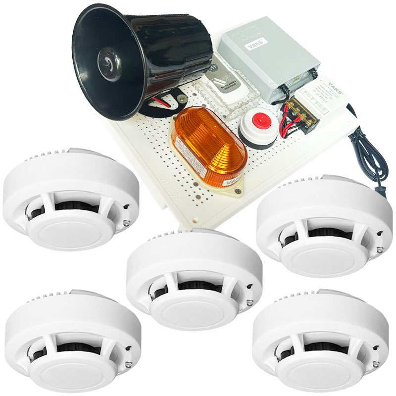 Hệ thống báo khói không dây MR4 - Báo khói, UPS, Loa lớn