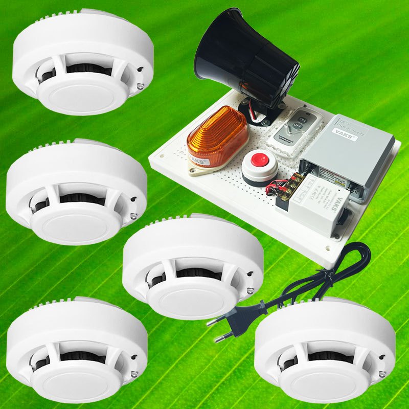 Hệ thống báo khói không dây MR4 - Báo khói, UPS, Loa lớn