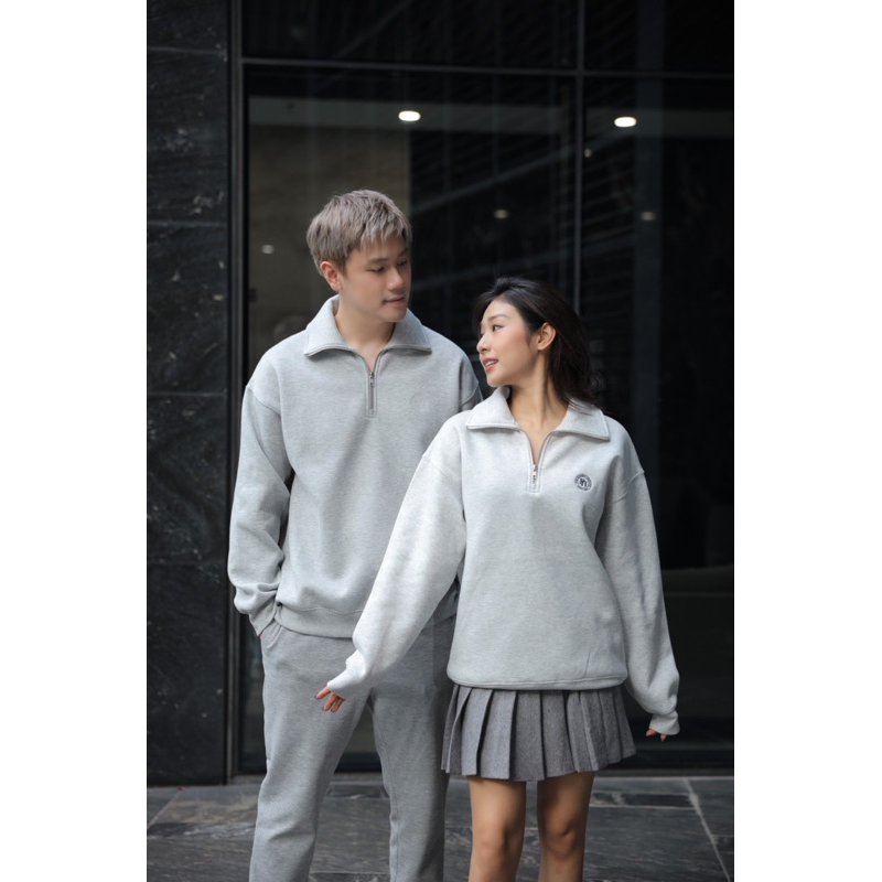 Áo nỉ nam nữ dài tay cổ khoá Half Zip Sweatshirt ET.TEE đủ màu chất nỉ mềm A2075