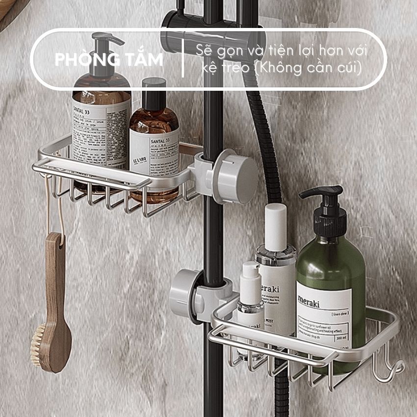 Khay gắn vòi nước bồn rửa bát FEEKA nhôm cao cấp, giá để đồ treo vòi nước phòng tắm đa năng