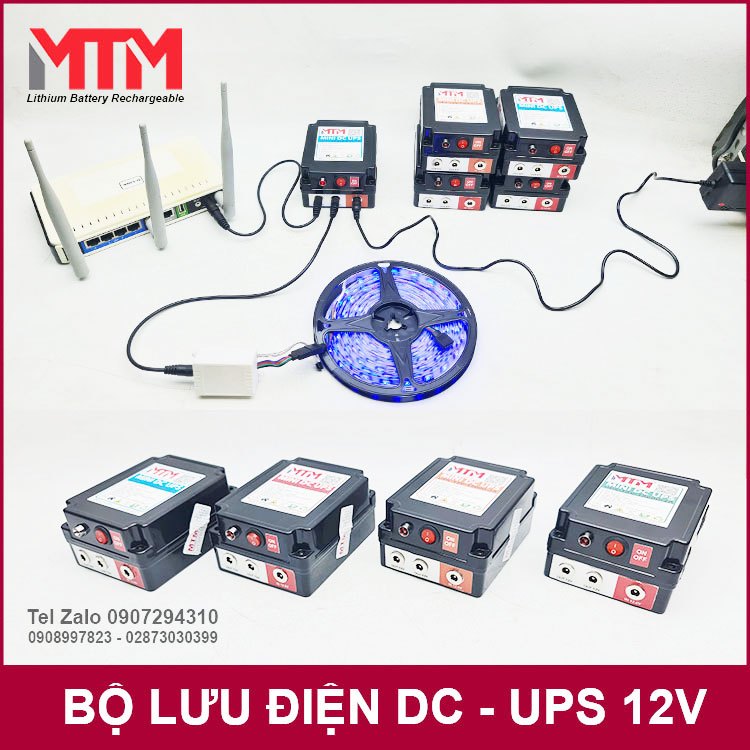 Bộ lưu điện gia đình UPS 12V dùng cho camera, modem wifi, đèn, quạt  - Mới 100% - BH 12th - SX VietNam - MTM