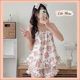Pijama cánh tiên hoạ tiếc dễ thương. Đồ ngủ xinh xắn đáng yêu