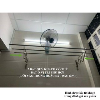Giàn phơi thông minh xếp gọn, Sào phơi inox 304 dài 2m