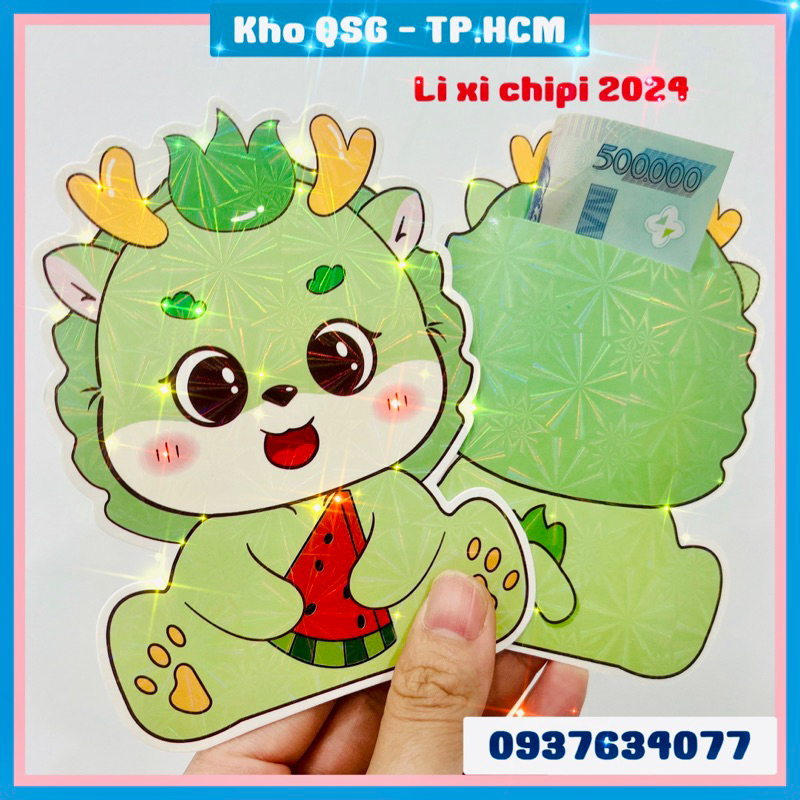 Sỉ 500 đ -Bao lì xì chibi hottrend 2024,lì xì tết hoạt hình cho bé hàng loại 1