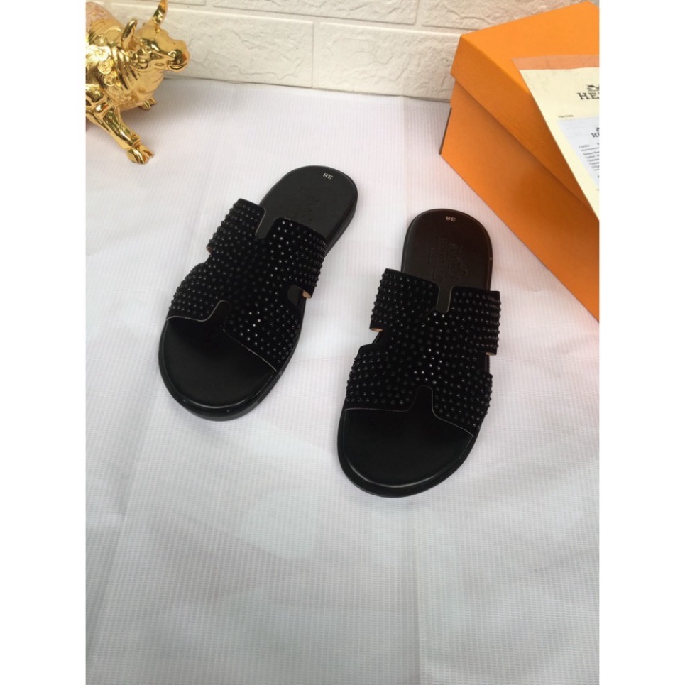 Dép lê quai ngang nam quai chữ H đính đá cực sang , cực HOT 2023