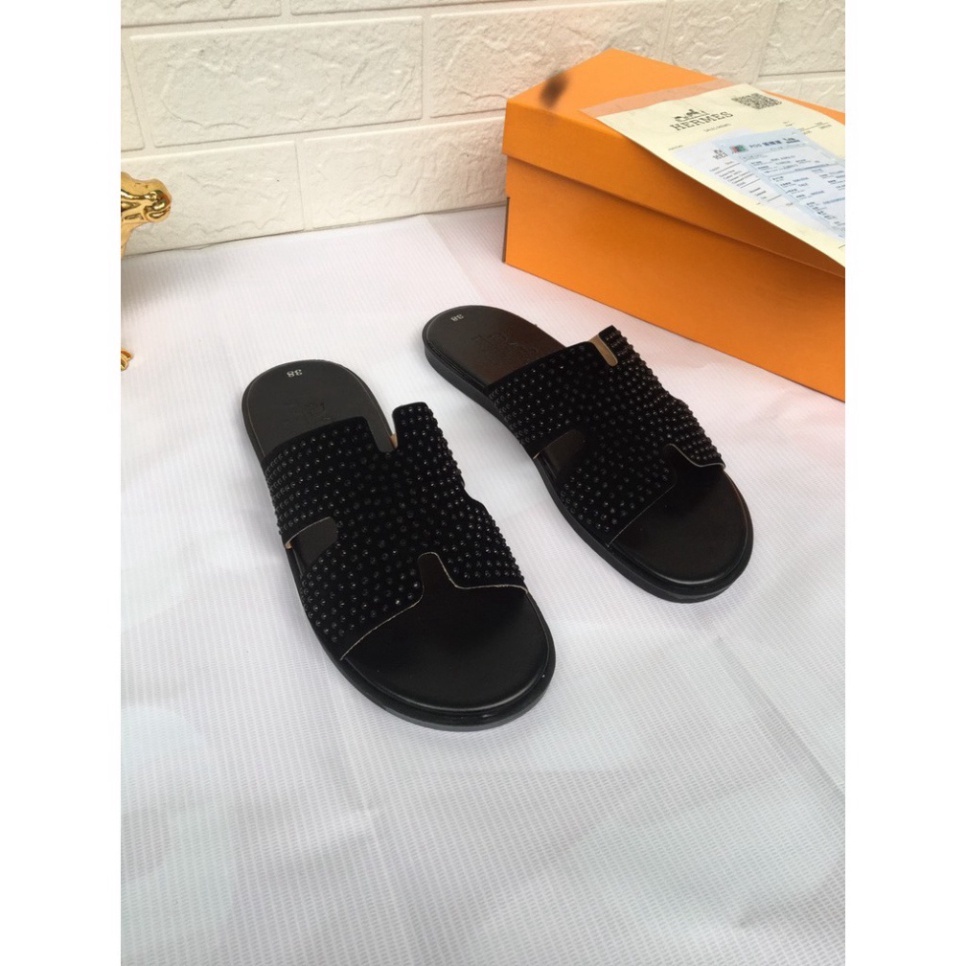 Dép lê quai ngang nam quai chữ H đính đá cực sang , cực HOT 2023