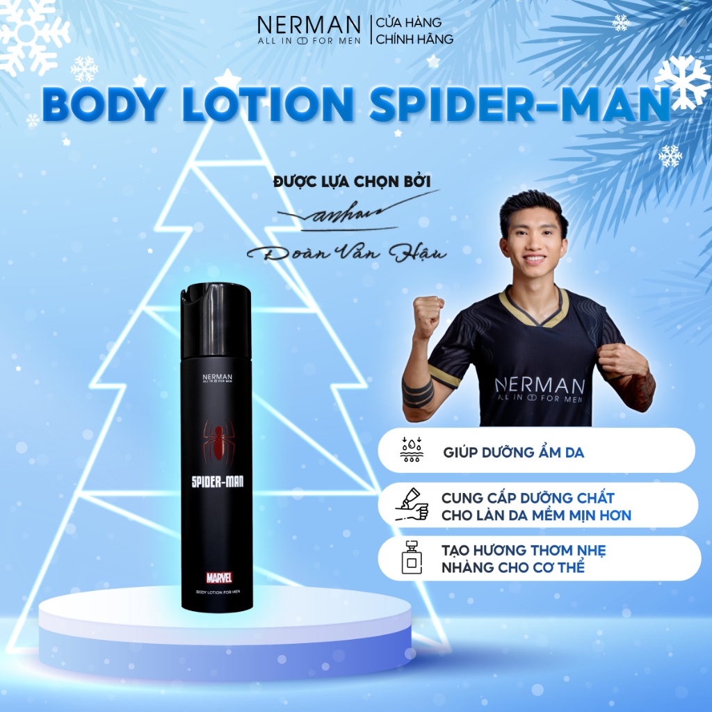 Body lotion Spider Man Marvel Collection Nerman dưỡng thể, dưỡng ẩm cho nam hương nước hoa 180g