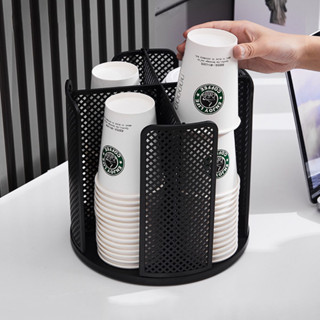 Kệ Để Cốc, Ly Nhựa, Đựng Trà Sữa Xoay Tròn 360 Độ Đa Năng Nhựa ABS Cao Cấp