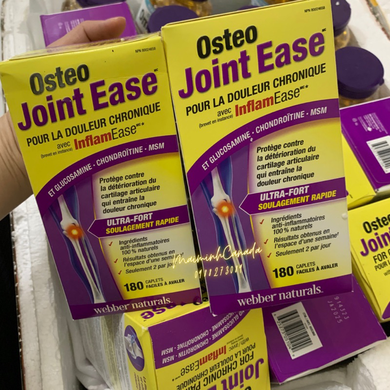 Osteo Joint Ease bổ xương khớp 180v, Webber Naturals, Canada