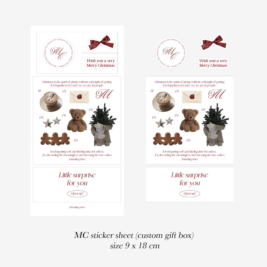 Daice || 'MC' giftbox - hộp quà trang trí size nhỏ và móc khoá quà tặng phiên bản giáng sinh