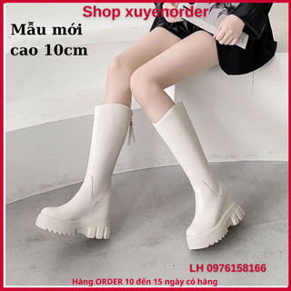 Giầy Bốt nữ đế độn nâng chiều cao 10cm rất nhẹ và êm hàng nhập chuẩn Quảng Châu cao cấp kèm ảnh thật