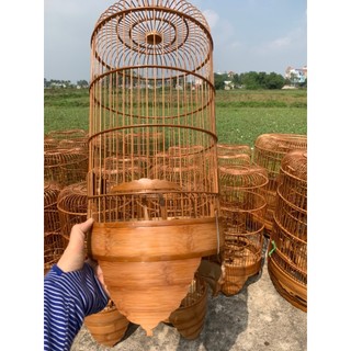 Lồng chim hút mật, khuyên 5 vanh chân cao hàng ráp Sẵn, Lồng hút mật, lồng khuyên trúc già xử lý tặng kèm phụ kiện