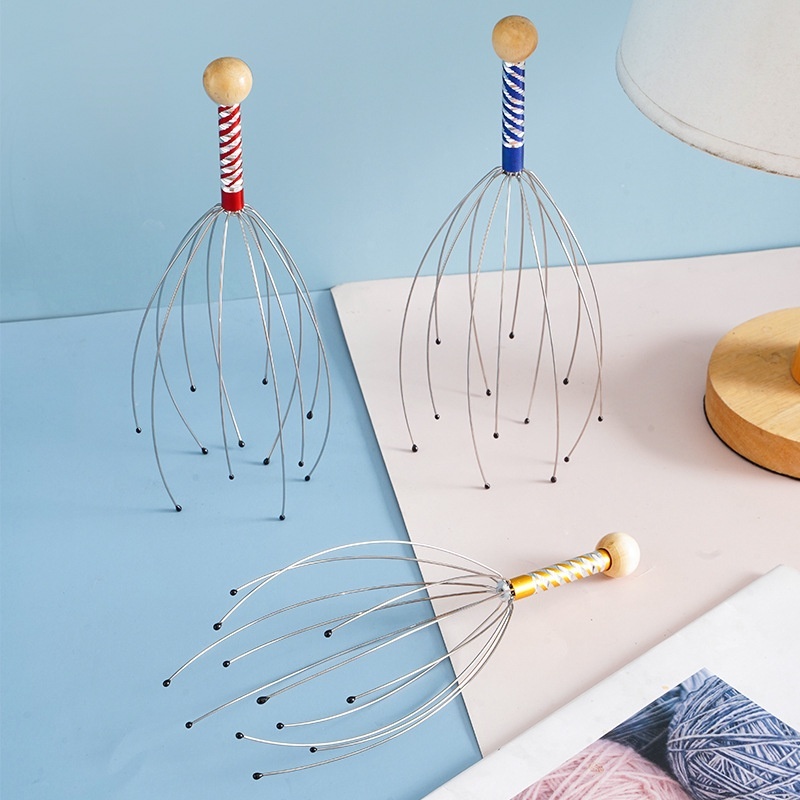 Combo Dụng Cụ MASSAGE ĐẦU, Mắt Thông Minh S4 - Cây Gãi Mát Xa Da Đầu Giúp Lưu Thông Máu, Ngăn Ngừa Tóc Bạc