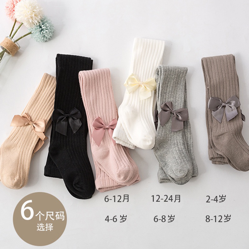 QT68 - Quần Tất Len Liền Bàn Nơ Xinh Cho Bé